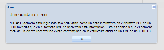 Domicilio Fiscal CFDI 3.3 (Anexo 20)